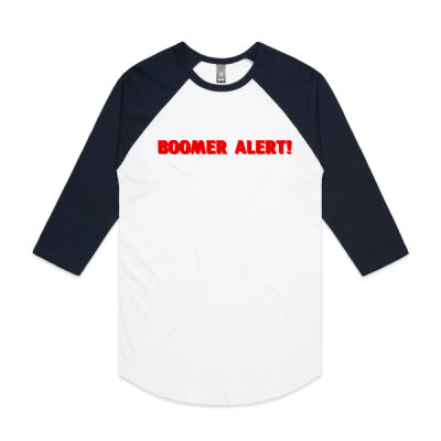 BOOMER ALERT - AS Colour - 3/4 Raglan Baseball Sleeve Tee Thumbnail