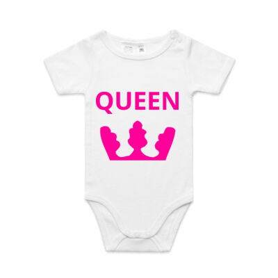 QUEEN CROWN RANGE - AS Colour - Baby 'Mini-me' Onesie Romper Thumbnail