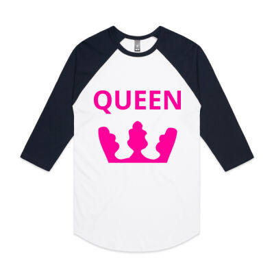 QUEEN CROWN RANGE - AS Colour - 3/4 Raglan Baseball Sleeve Tee Thumbnail