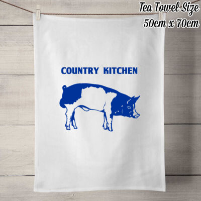 COUNTRY KITCHEN TEA TOWELS & TOTE BAGS - 100% Linen Tea Towel - Off White Thumbnail