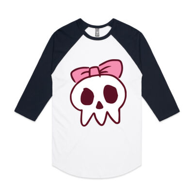 CANDY SKULL RANGE - AS Colour - 3/4 Raglan Baseball Sleeve Tee Thumbnail