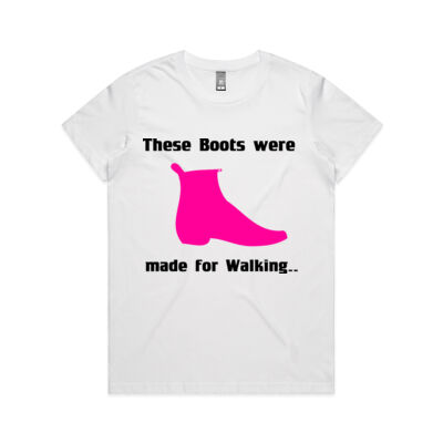 THESE BOOTS WERE MADE FOR WALKING - WOMEN'S TEES & HOODIES - AS Colour - Women's Maple Crew Tee (Regular Fit) Thumbnail